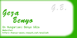 geza benyo business card